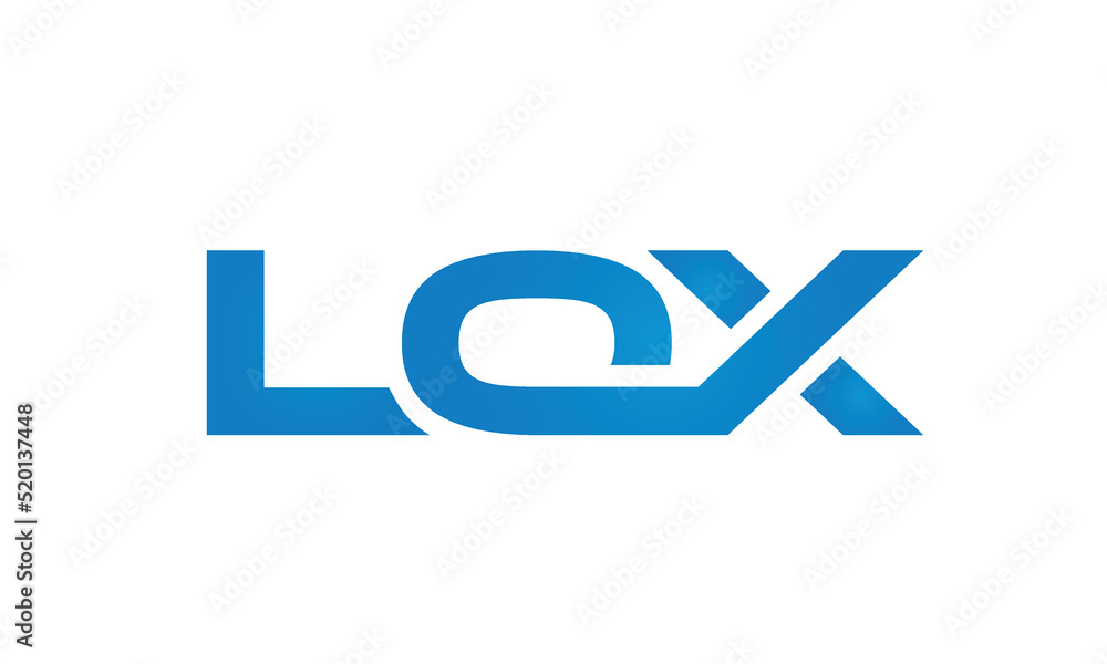 Connected LOX Letters logo Design Linked Chain logo Concept Connected LOX Letters logo Design Linked Chain logo Concept