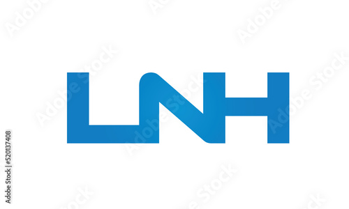 Connected LNH Letters logo Design Linked Chain logo Concept