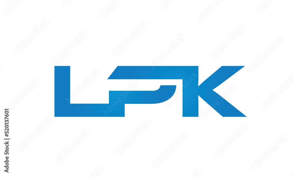 Connected LPK Letters logo Design Linked Chain logo Concept Connected LPK Letters logo Design Linked Chain logo Concept