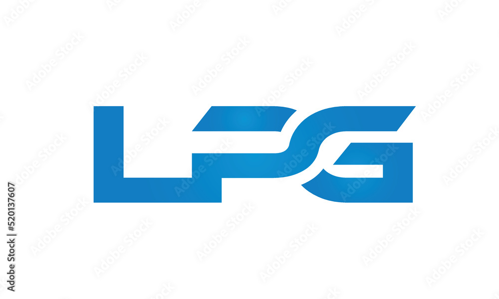 Connected LPG Letters logo Design Linked Chain logo Concept Connected LPG Letters logo Design Linked Chain logo Concept