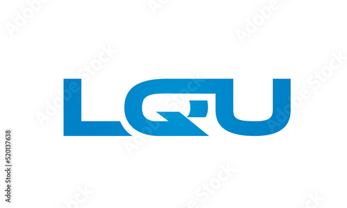 Connected LQU Letters logo Design Linked Chain logo Concept