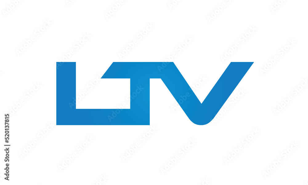 Connected LTV Letters logo Design Linked Chain logo Concept Connected LTV Letters logo Design Linked Chain logo Concept