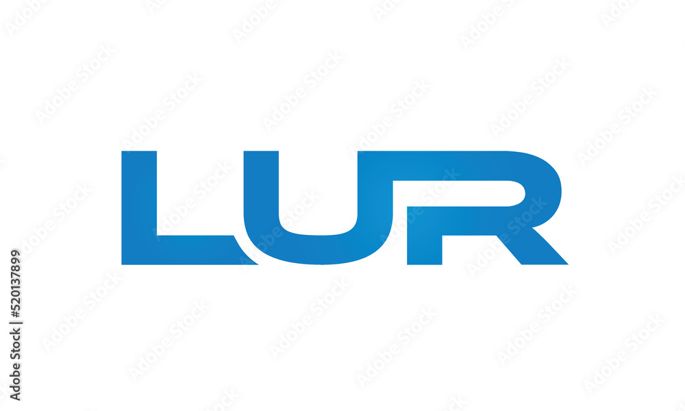 Connected LUR Letters logo Design Linked Chain logo Concept Connected LUR Letters logo Design Linked Chain logo Concept