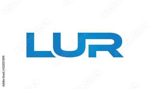 Connected LUR Letters logo Design Linked Chain logo Concept