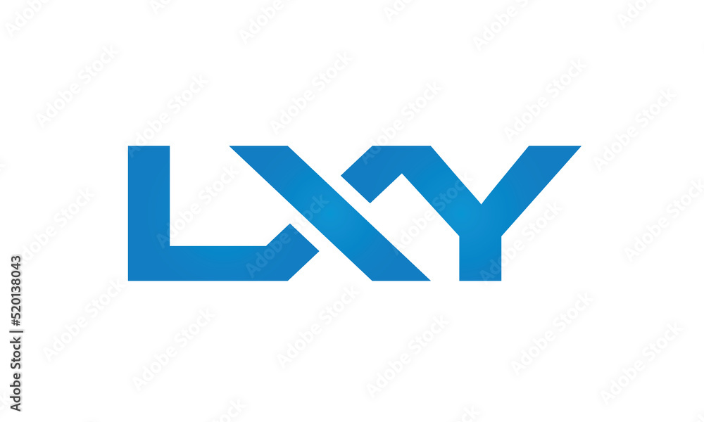 Connected LXY Letters logo Design Linked Chain logo Concept Connected LXY Letters logo Design Linked Chain logo Concept