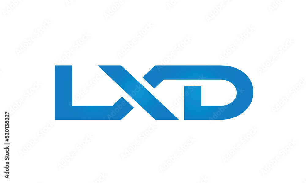 Connected LXD Letters logo Design Linked Chain logo Concept Connected LXD Letters logo Design Linked Chain logo Concept