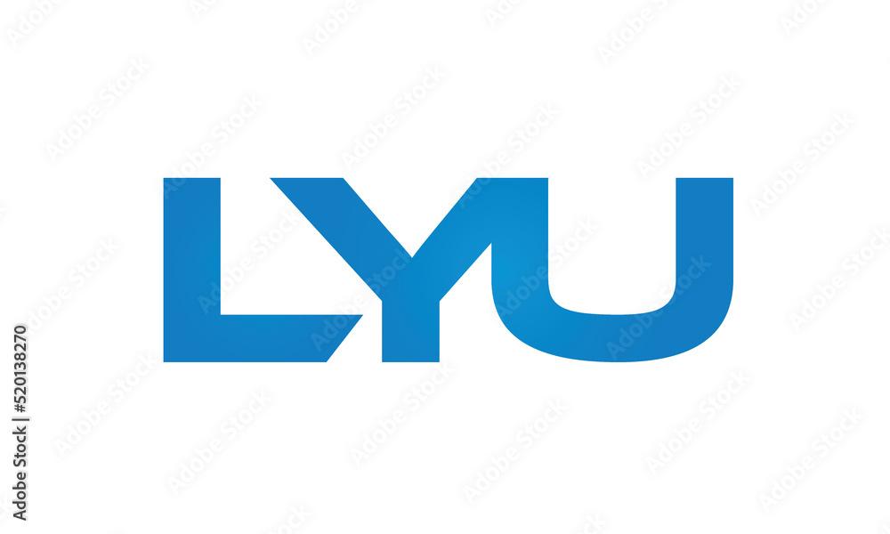 Connected LYU Letters logo Design Linked Chain logo Concept Connected LYU Letters logo Design Linked Chain logo Concept