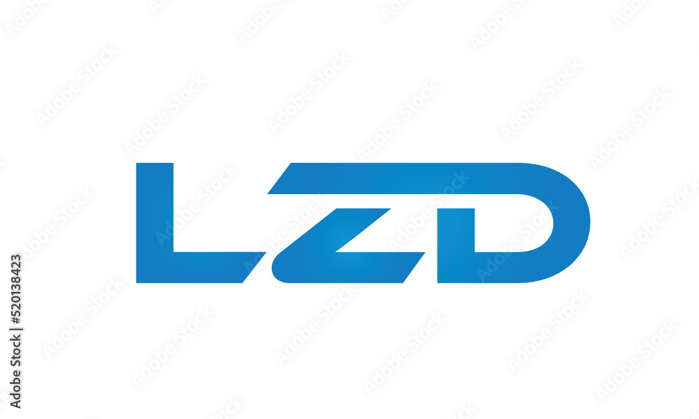 Connected LZD Letters logo Design Linked Chain logo Concept Connected LZD Letters logo Design Linked Chain logo Concept
