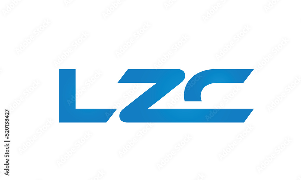 Connected LZC Letters logo Design Linked Chain logo Concept Connected LZC Letters logo Design Linked Chain logo Concept