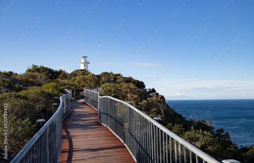 Obraz premium white lighthouse at the freycinet national park Tasmania Australia