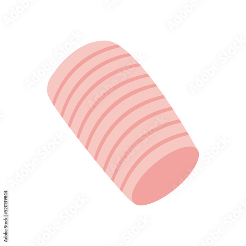 Flat vector curler illustration. Hand drawn simple style curler