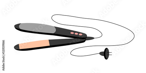 Flat style hair straightener isolated. Flat hait straightener vector illustration