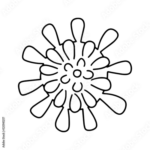 Hand drawn doodle virus isolated. Vector virus simple illustration