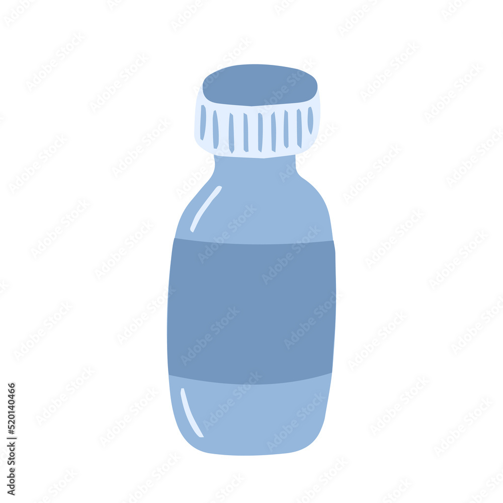 Vector doodle glass bottle illustration. Hand drawn eco bottle for water clip art Vector doodle glass bottle illustration. Hand drawn eco bottle for water clip art