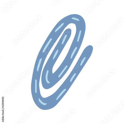 Vector paper clip doodle illustration. Hand drawn paper clip isolated