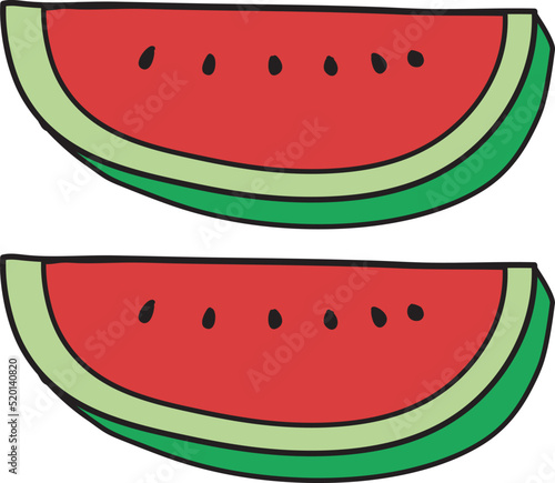 slice of watermelon vector cartoon illustration