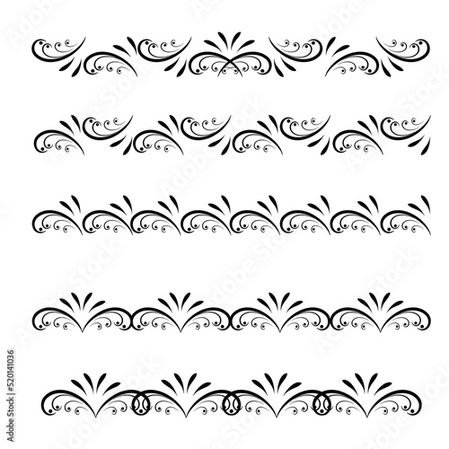 Decorative swirl divider. Elegance line set Vector