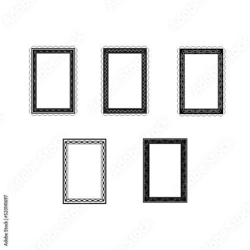Monochrome frame with wavy line for pfoto set.