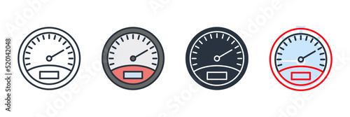 speedometer icon logo vector illustration. Speed indicator symbol template for graphic and web design collection