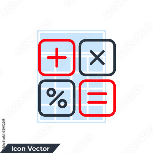 calculator icon logo vector illustration. finances symbol template for graphic and web design collection