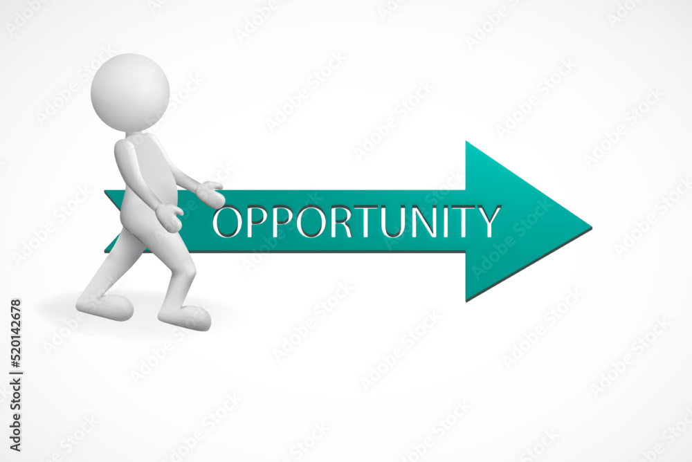 3D small youth people looking for an opportunity of job green arrow and text lettering banner render background template 3D small youth people looking for an opportunity of job green arrow and text lettering banner render background template