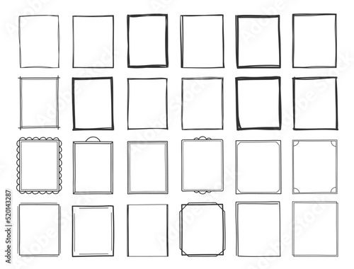 Set of handdrawn vertical frames