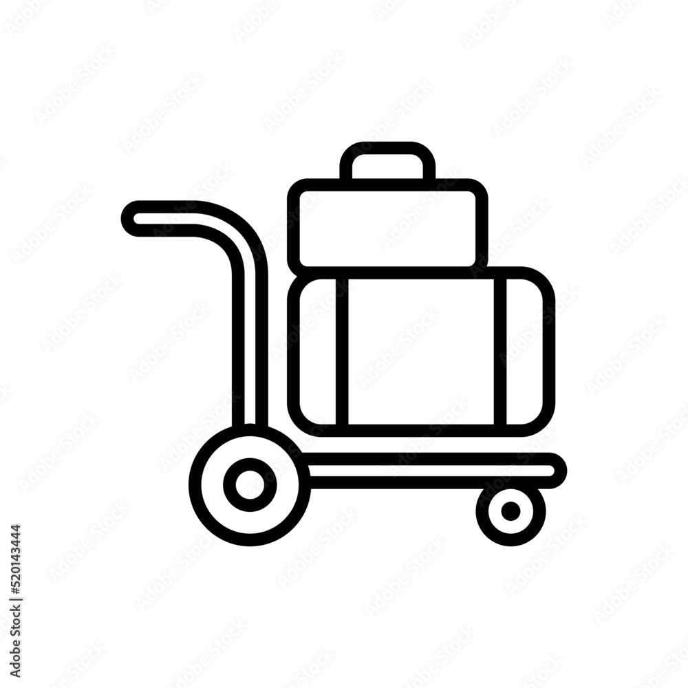 Luggage trolley icon vector graphic illustration Luggage trolley icon vector graphic illustration