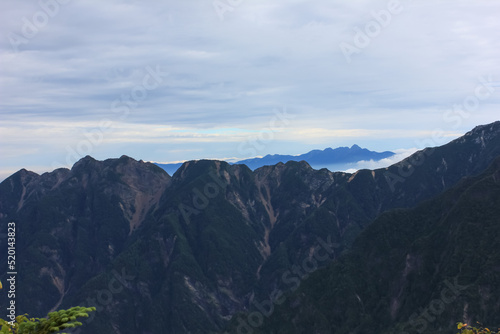 南アルプスの山、仙丈ケ岳からの風景