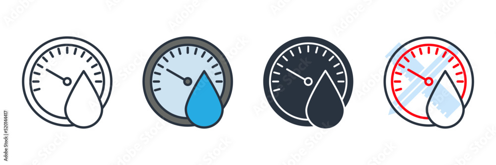 hygrometer icon logo vector illustration. humidity symbol template for graphic and web design collection - obrazy, fototapety, plakaty 
