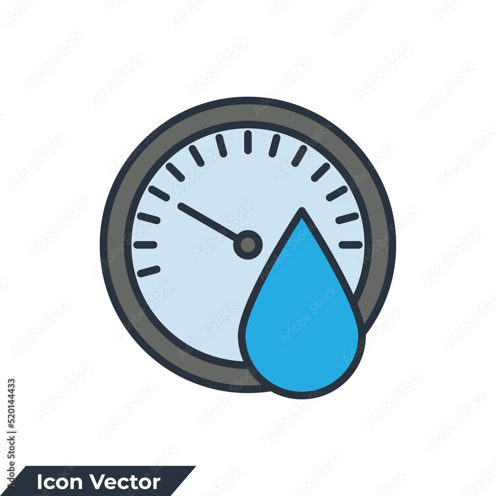 hygrometer icon logo vector illustration. humidity symbol template for graphic and web design collection - obrazy, fototapety, plakaty 