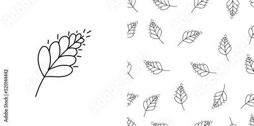 Wheat black icon on white background vector illustration