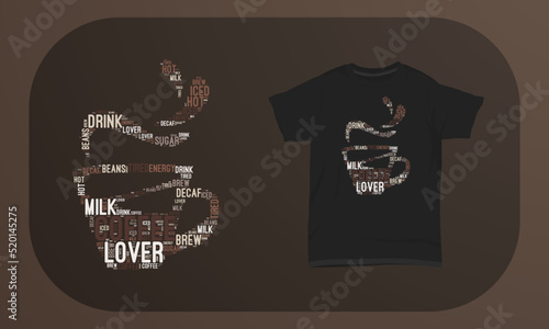 Coffee T-shirt Design Coffee Cup Shape Cloud