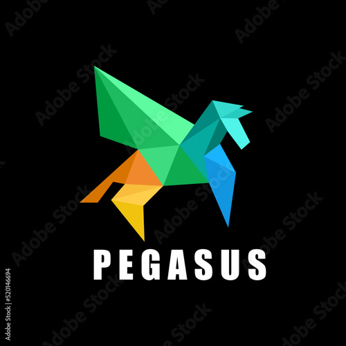Free Download pegasus origami logo - GFXLoad