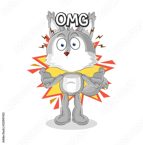 wolf Oh my God vector. cartoon character