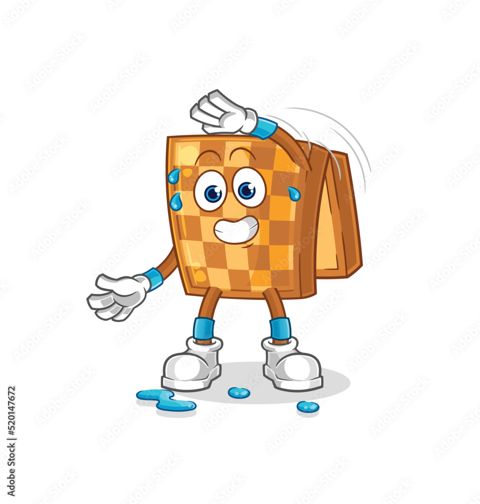 wood chess stretching character. cartoon mascot vector