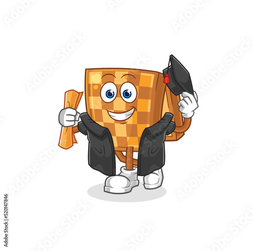 wood chess graduation vector. cartoon character