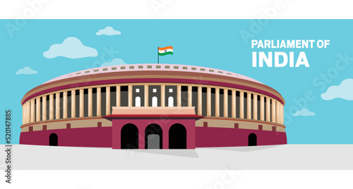 Parliament of India vector illustration