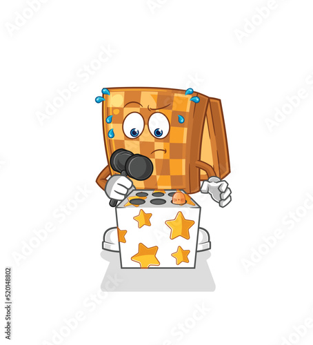wood chess play whack a mole mascot. cartoon vector