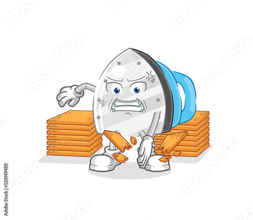 iron karate mascot. cartoon vector