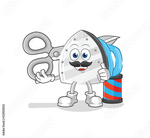 iron barber cartoon. cartoon mascot vector