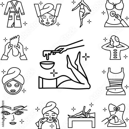 Wax feet icon in a collection with other items
