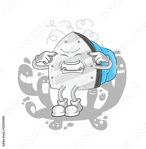 depressed iron character. cartoon vector