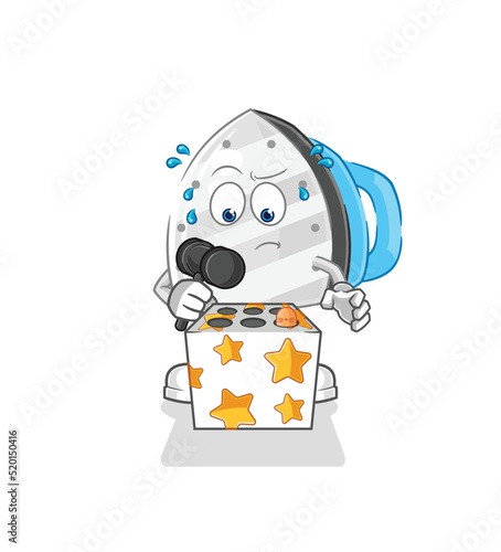 iron play whack a mole mascot. cartoon vector