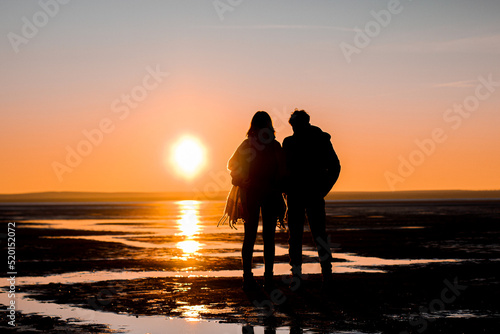 lovers at sunset love couple at salt lake