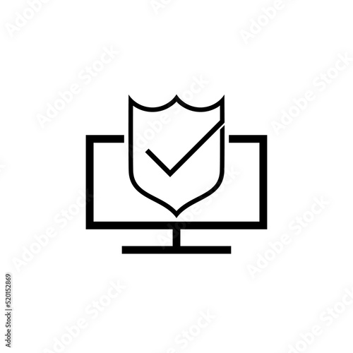 Free Download Monitor security icon isolated on white background - GFXLoad