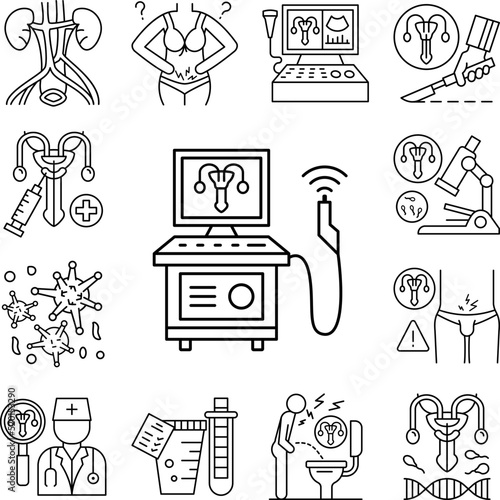 Radiofrequency therapy urethra icon in a collection with other items
