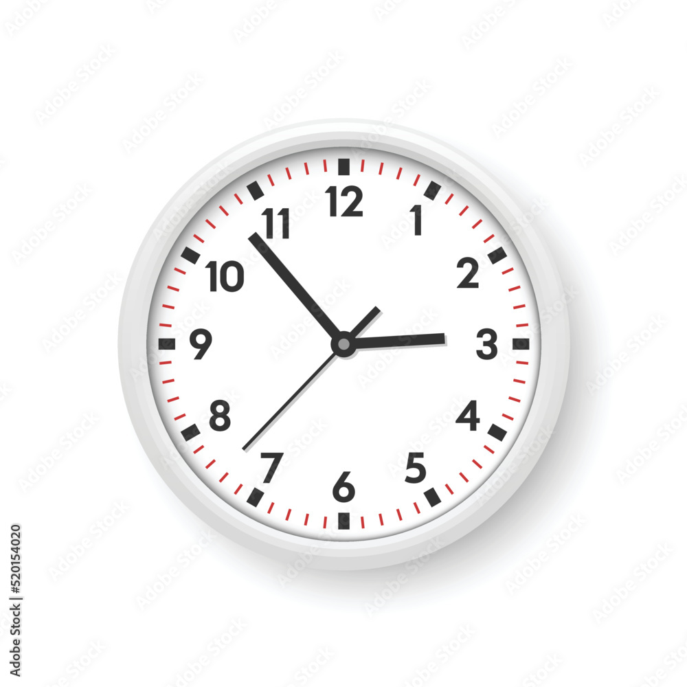 Clock icon illustration in flat style. Watch face vector illustration on isolated background. Time alarm sign business concept. Clock icon illustration in flat style. Watch face vector illustration on isolated background. Time alarm sign business concept.