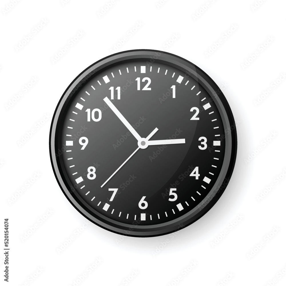 Clock icon illustration in flat style. Watch face vector illustration on isolated background. Time alarm sign business concept. Clock icon illustration in flat style. Watch face vector illustration on isolated background. Time alarm sign business concept.
