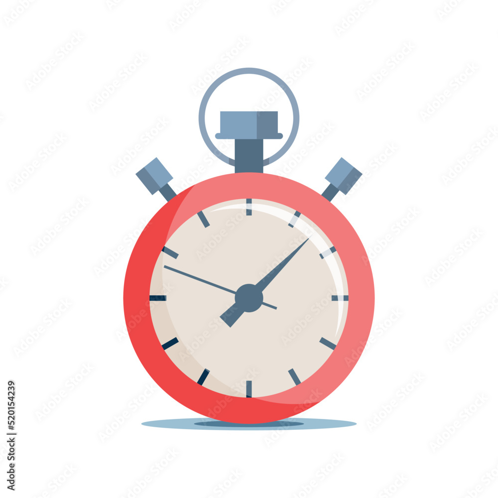 Stopwatch icon illustration in flat style. Timer vector illustration on isolated background. Time alarm sign business concept. Stopwatch icon illustration in flat style. Timer vector illustration on isolated background. Time alarm sign business concept.