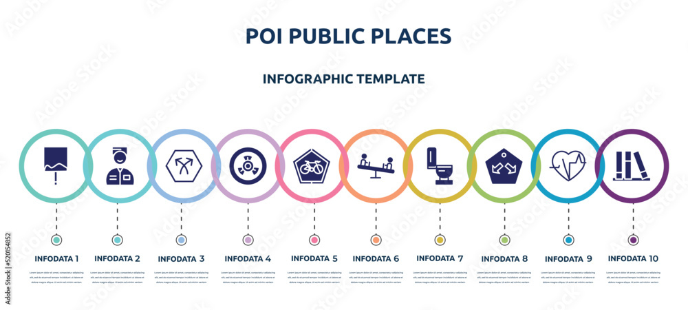 poi public places concept infographic design template. included uneven ...